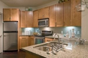 Uptown Dallas - Modern Apartments Near West Village #008 - Light Kitchen Cabinets