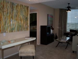 Uptown Dallas - Affordable High Rise Apartments on McKinney #041 - Living Room View 